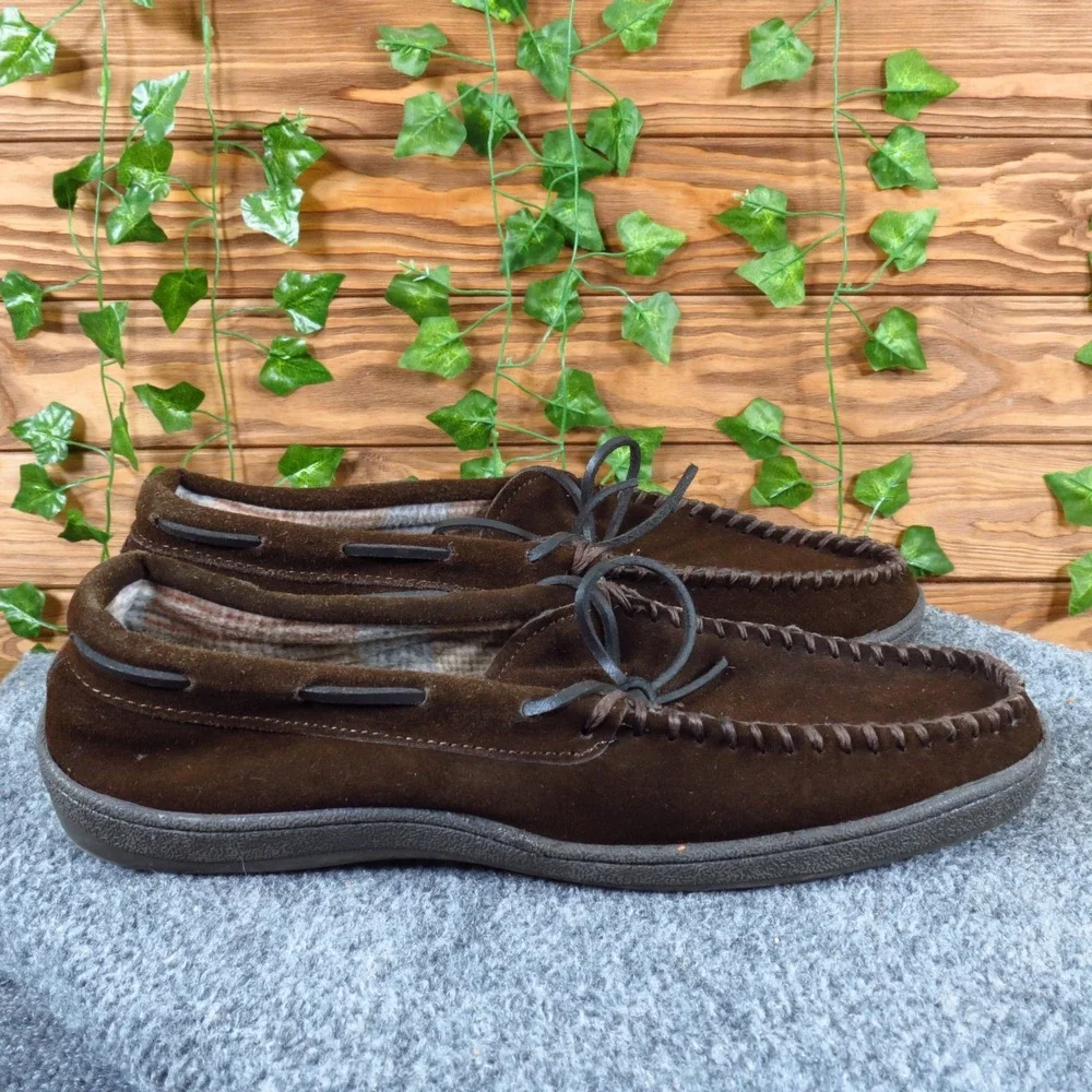 Nunn Bush 5429725 Mens‎ Moccasin Slipper Sz 12 Casual Indoor Outdoor Brown Suede